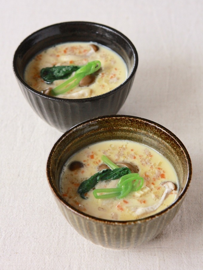 ひき肉の豆乳茶碗蒸し
