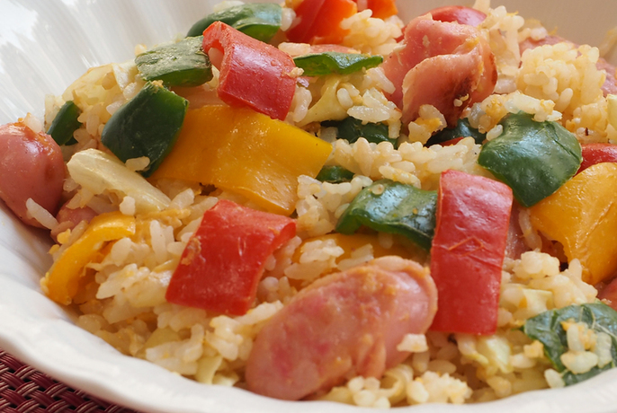 野菜たっぷりチャーハン