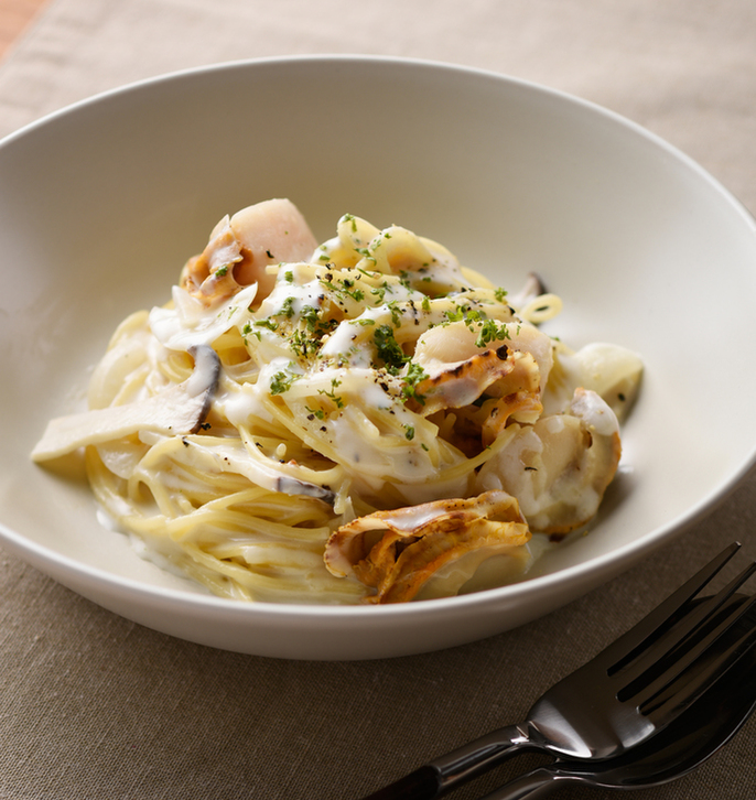 フライパンひとつ ほたてのワンポットパスタ