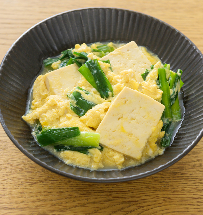 中華風 豆腐とにらの卵とじ