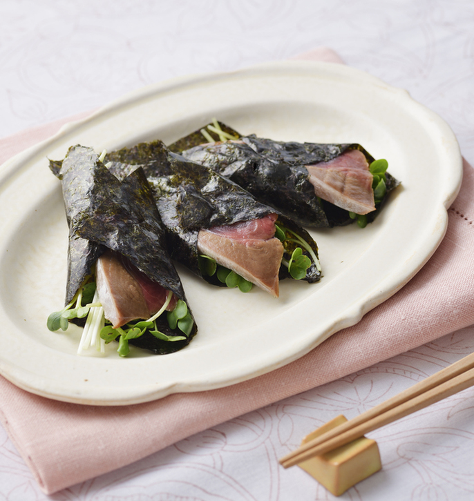 刺し身の海苔巻き