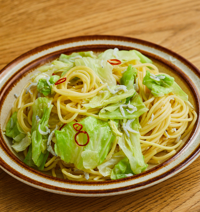 しらすとキャベツのペペロンチーノ