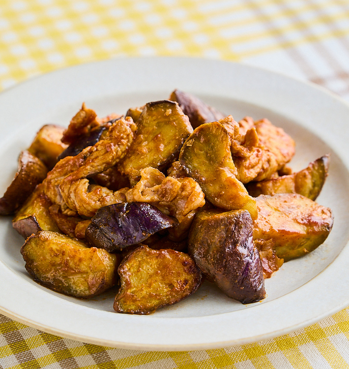 豚肉となすのカレー炒め