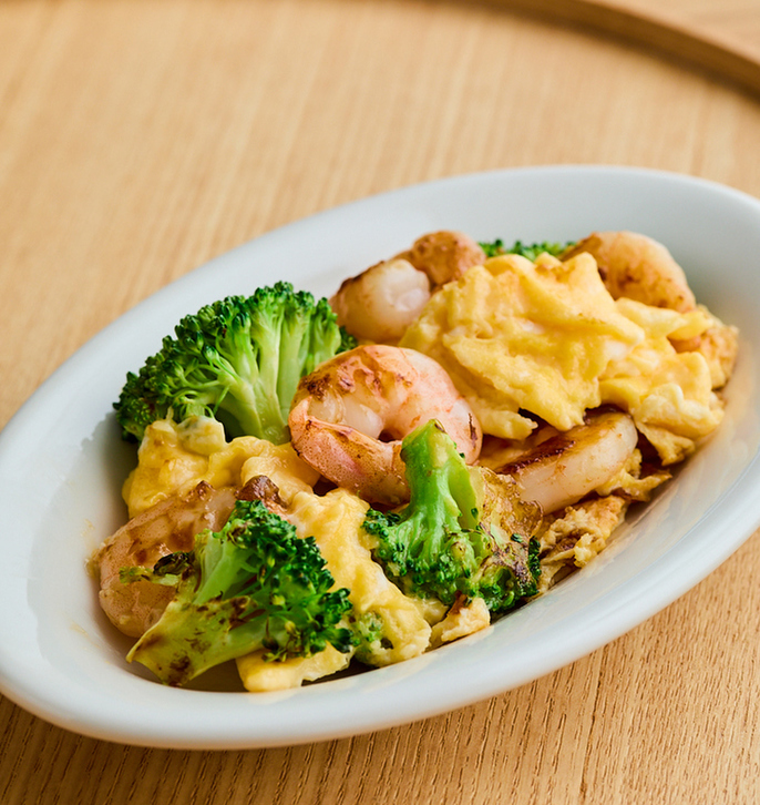 えびとブロッコリーの卵炒め