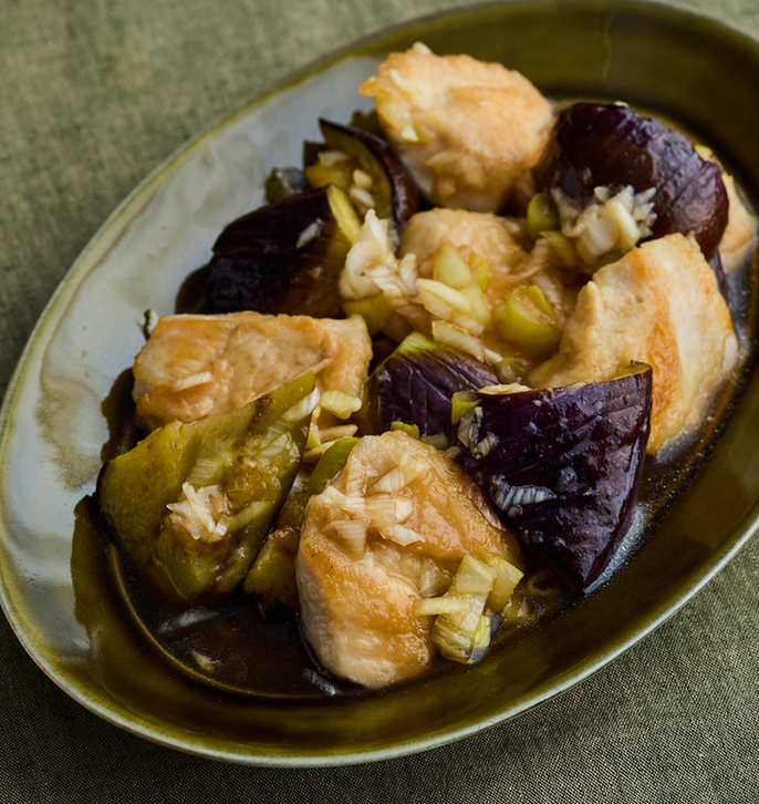 鶏むね肉となすの焼き浸し