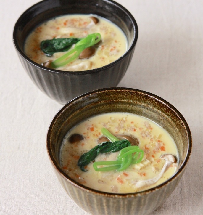 ひき肉の豆乳茶碗蒸し