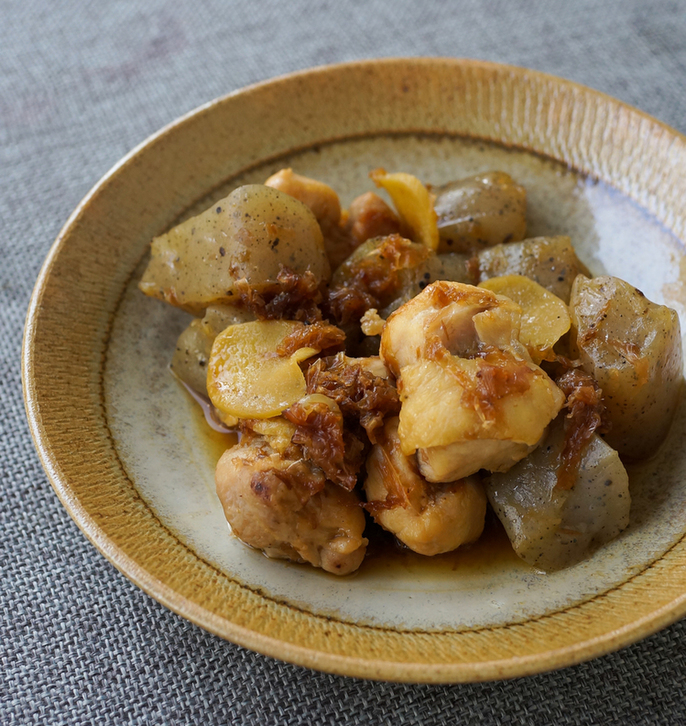 こんにゃくと鶏肉のうま煮