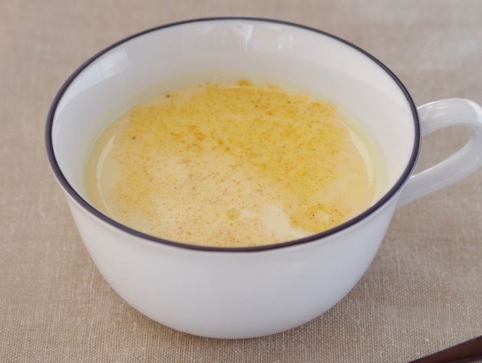 電子レンジで  かぼちゃの豆乳ポタージュ