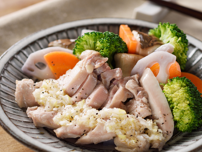レンジでお手軽 鶏と野菜のねぎ塩だれ