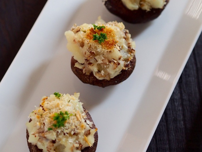 しいたけのポテサラ詰め焼き