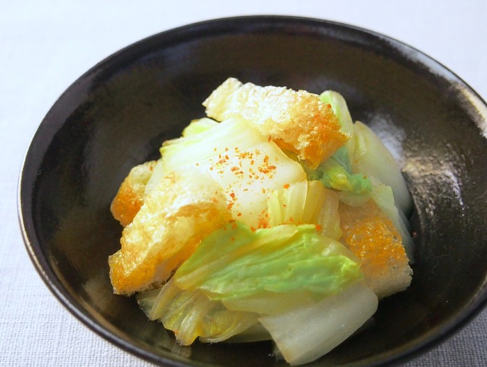 白菜と油揚げのポン酢和え