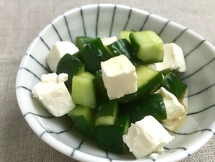 クリームチーズときゅうりの中華和え