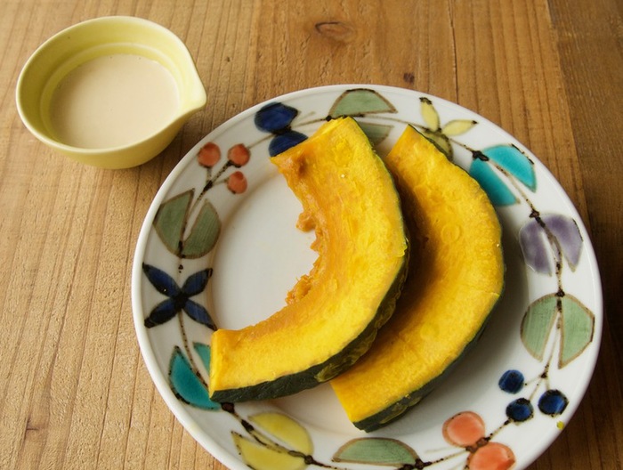 電子レンジで蒸しかぼちゃ