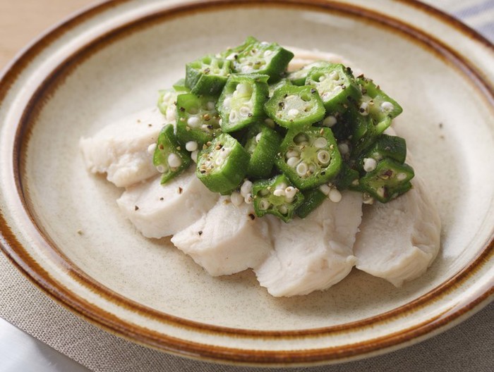 チキンのオクラガーリックペッパーソース