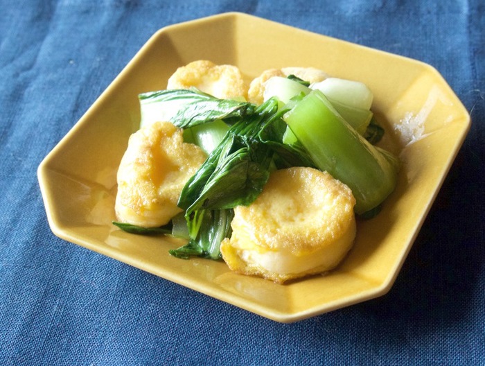 お麩とチンゲン菜の中華炒め