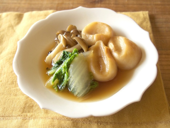 お麩と白菜ときのこの煮物
