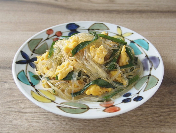 春雨とにらの卵炒め