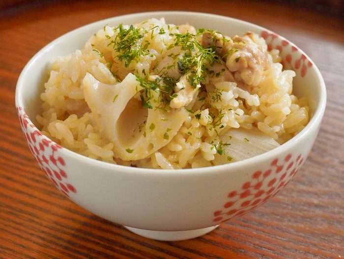 れんこんと鶏肉の炊き込みごはん