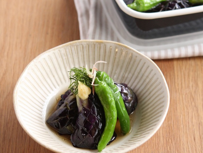 なすとししとうの揚げ浸し