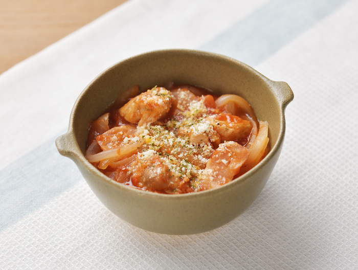 レンジで　チキンのトマト煮