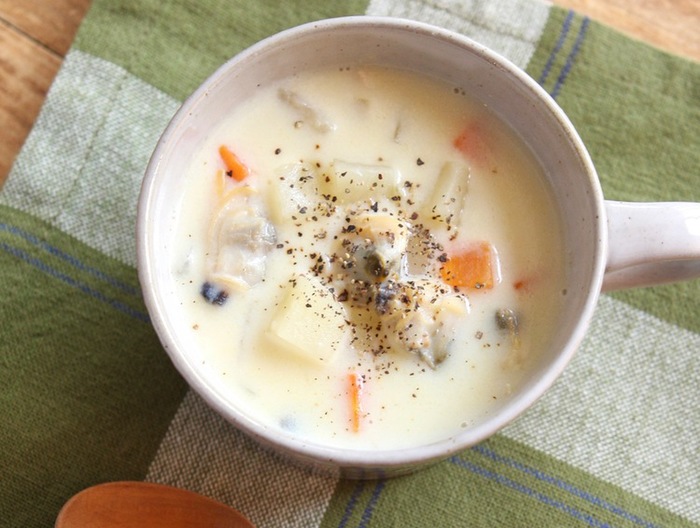 豆乳クラムチャウダー