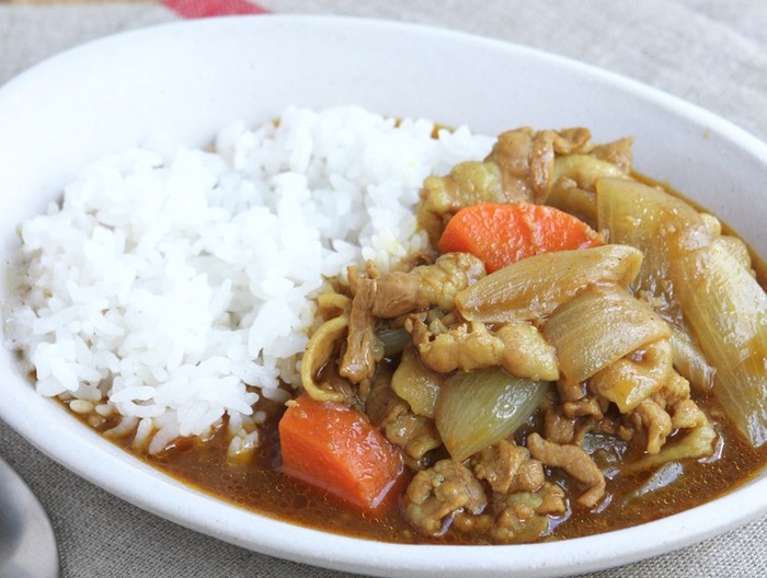 豚ばら肉でカレーライス