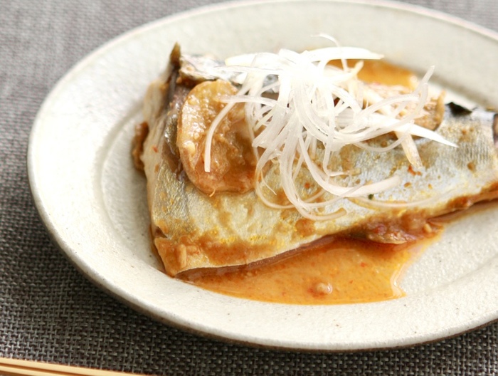 レンジでピリ辛さば味噌