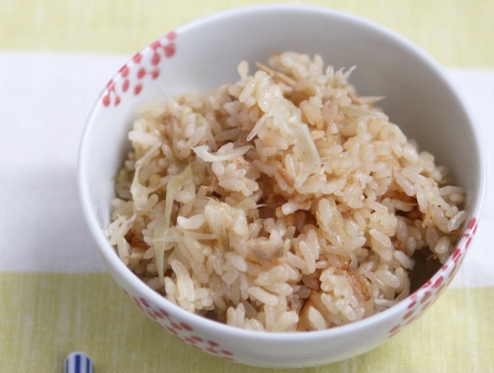 茗荷とツナの炊き込みご飯