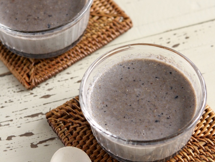 寒天でゴマプリン