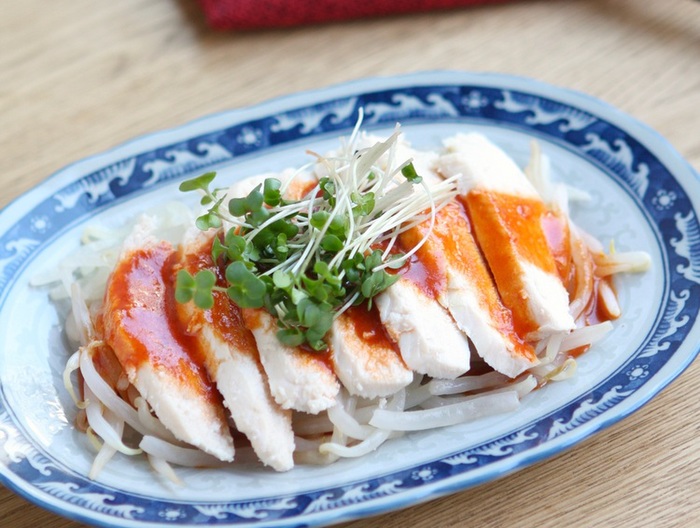 電子レンジで 韓国風蒸し鶏