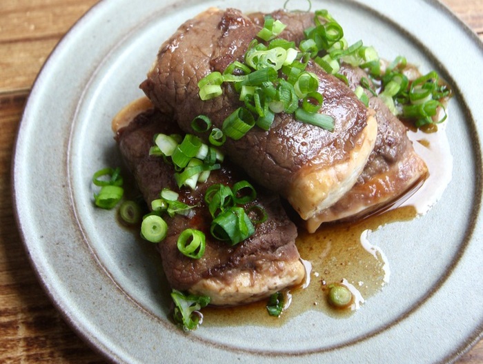 豆腐の牛肉巻き