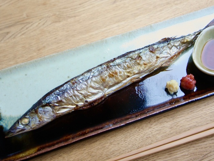 梅としょうがでさっぱり さんまの塩焼き