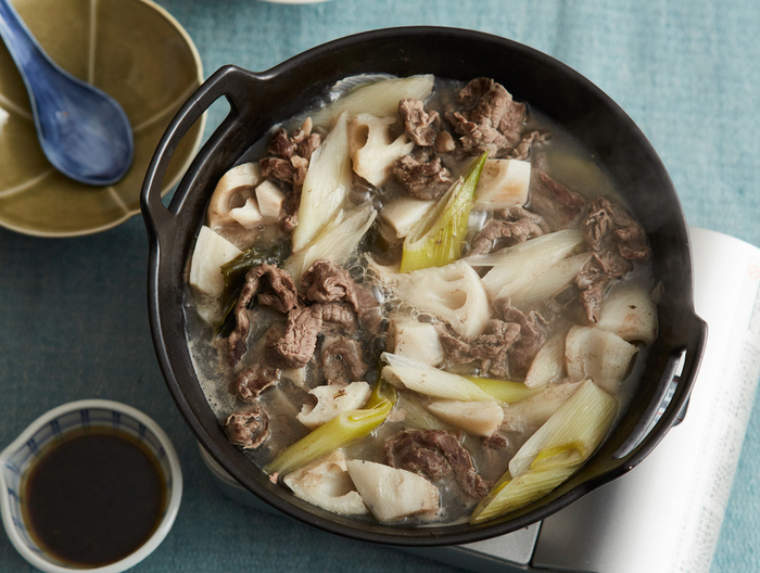 牛肉・れんこん・長ねぎの和風鍋