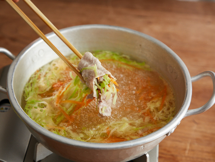 キャベツ・にんじん・豚しゃぶ鍋