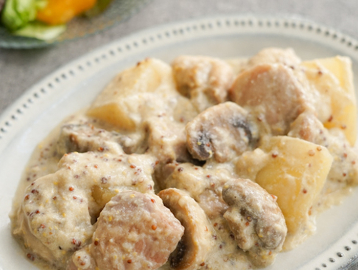 鶏肉の粒マスタード煮