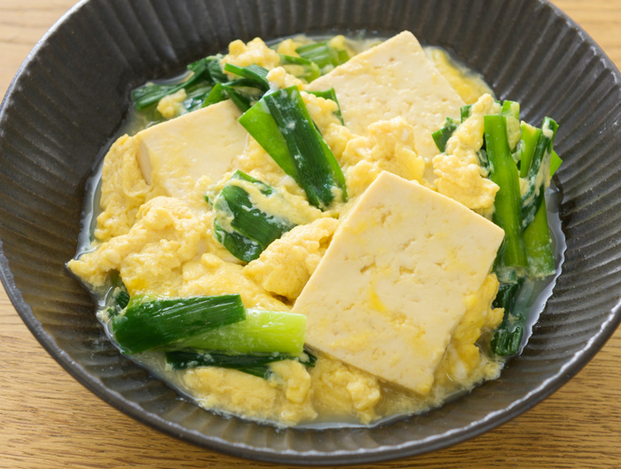 中華風 豆腐とにらの卵とじ
