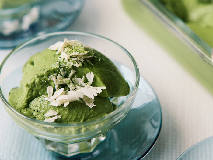 抹茶と豆乳のババロア