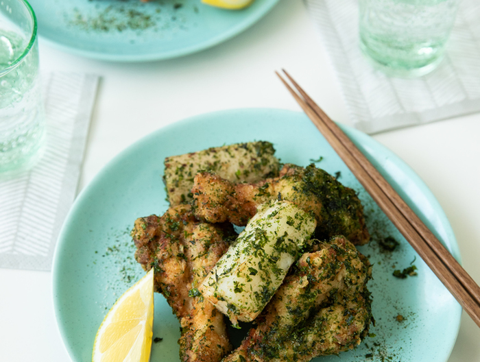 鶏手羽元と長いもの青海苔から揚げ