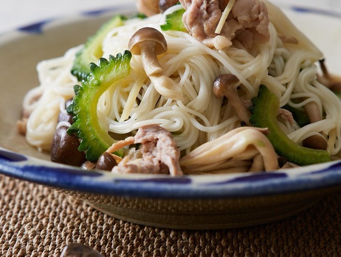 ゴーヤーチャンプルー風そうめん
