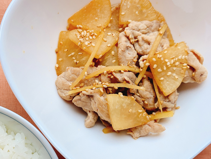 ご飯と一緒に 豚もも大根