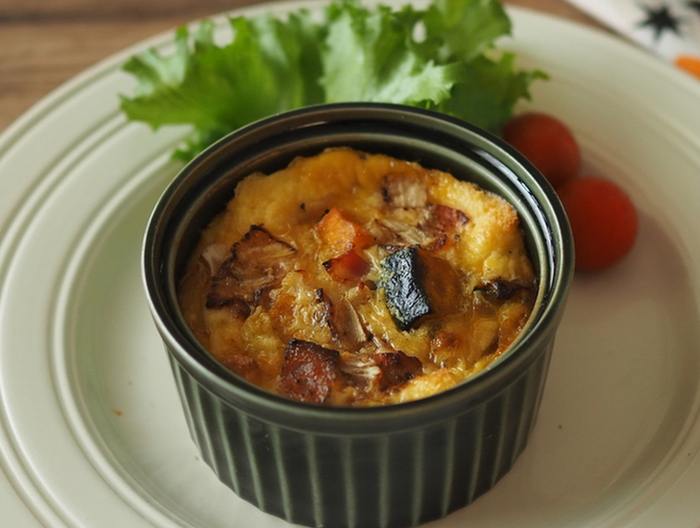 食パンで手軽に かぼちゃのキッシュ