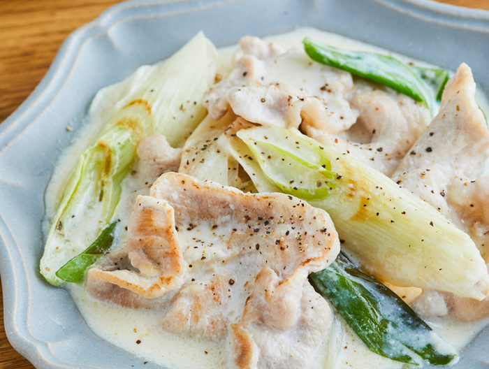 豚肉と長ねぎのミルク煮