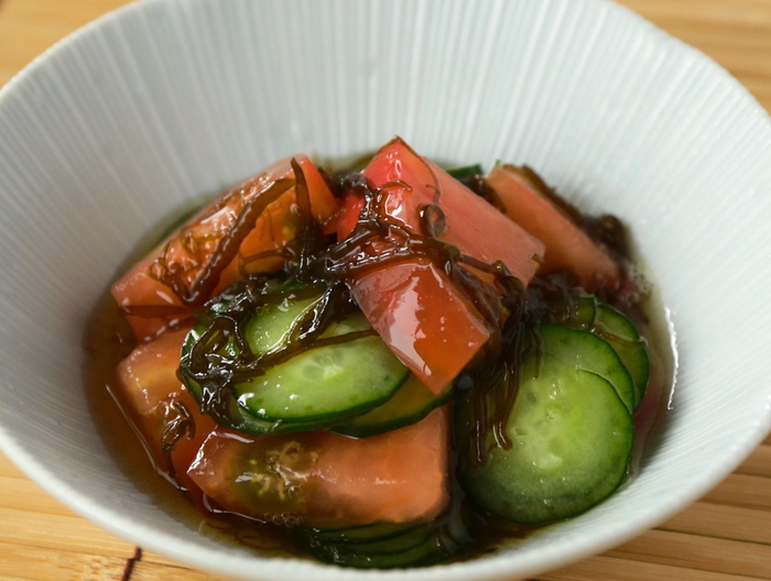 もずく きゅうり トマトの酢の物