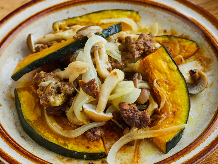 電子レンジでかぼちゃカレーチーズ