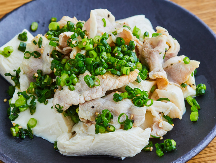 豚しゃぶと豆腐のねぎまみれ