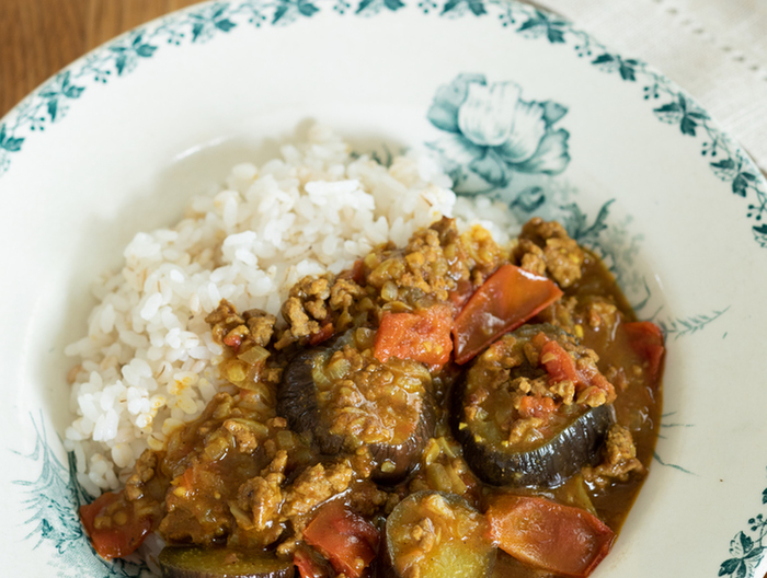 なすとひき肉のカレー