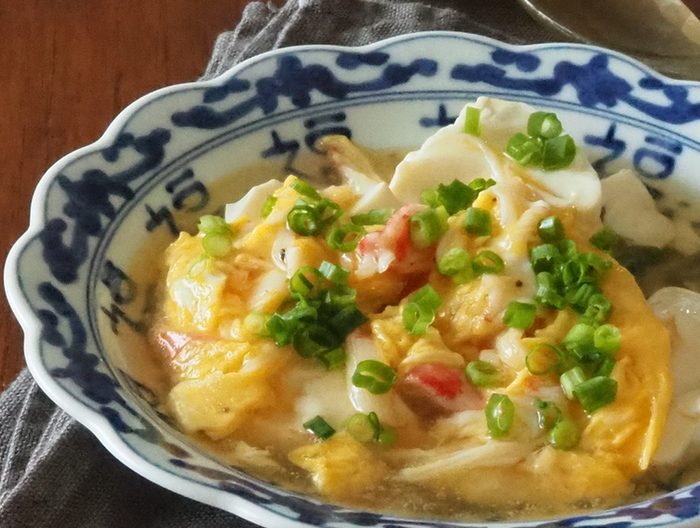 豆腐のかに玉あんかけ