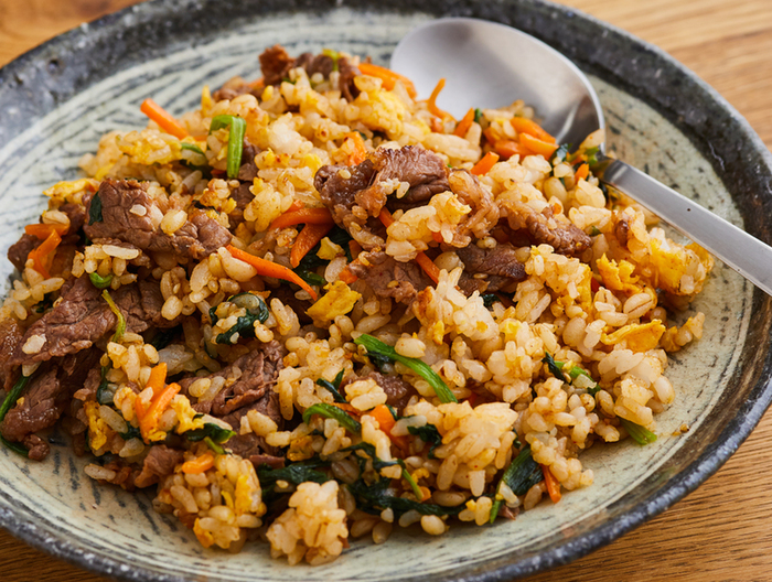 牛肉とほうれん草のビビンバ風チャーハン