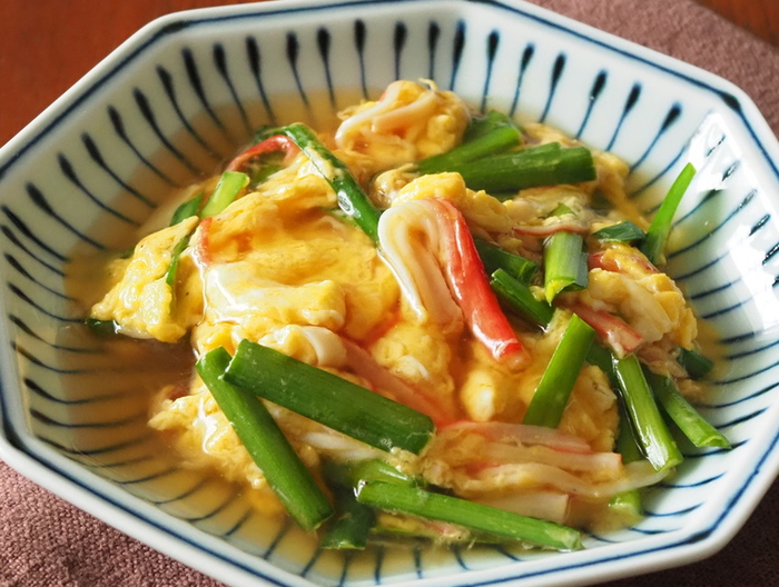 にらかに玉の甘酢あんかけ