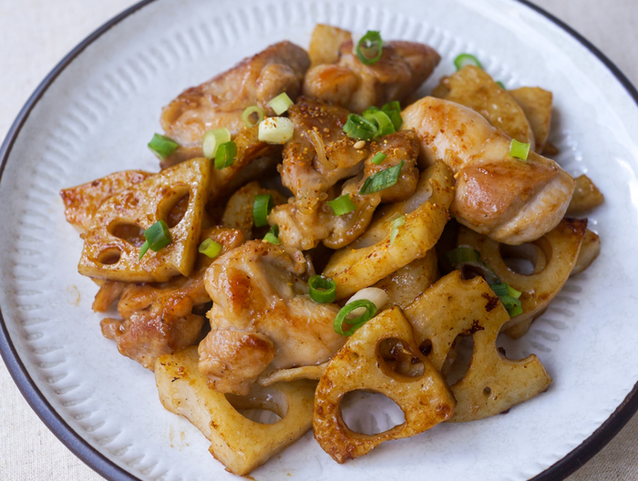 鶏肉とれんこんのオイスターソース炒め